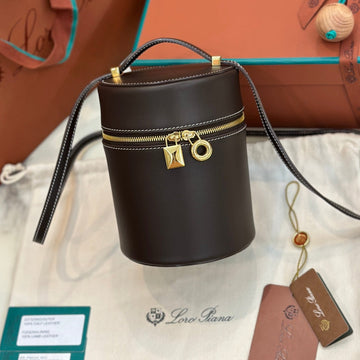 EXTRA CASE MEDIUM 16 BAG IN CHOCOLATE BROWN SMOOTH CALFSKIN WITH GOLD HARDWARE by Luxe Carry