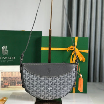 HIRONDELLE BAG 25 IN GRAY LAMBSKIN AND GOYARDINE CANVAS Luxe Carry Bags