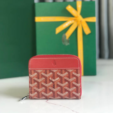 MATIGNON MINI WALLET 11 IN CLASSIC RED GOYARDINE CANVAS AND CALFSKIN Luxe Carry Bags