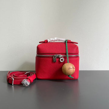 EXTRA POCKET L12 IN CRIMSON RED CALFSKIN WITH SILVER HARDWARE Luxe Carry Bags