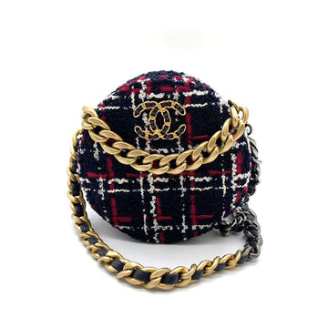 Top Quality Chanel Tweed Round Clutch Mini Chain Bag