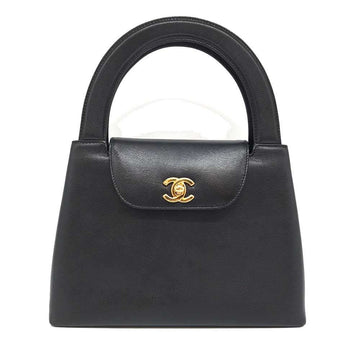 Top Quality Chanel Caviar Skin Handbag Black Gold