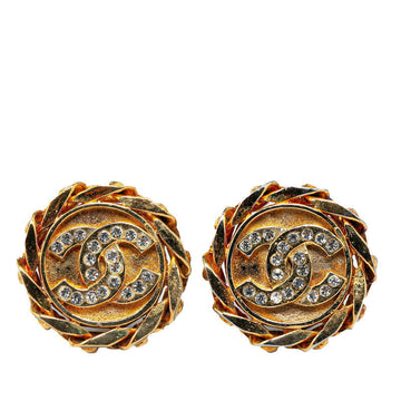 Top Quality Chanel Coco Mark Windmill Motif Rhinestone Clip Earrings