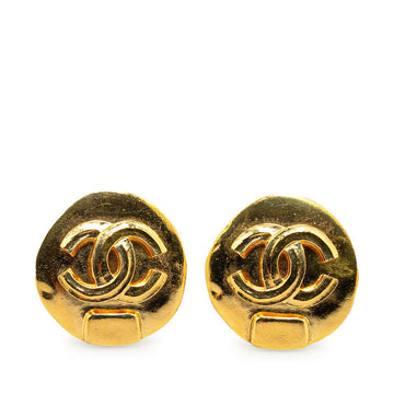 Top Quality Chanel   Round Coco Mark Earrings Gold Plated
