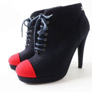 Top Quality Chanel COCO Mark Bicolor Wool Booties