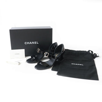 Top Quality Chanel Patent Leather Sandals COCO Markx Logo