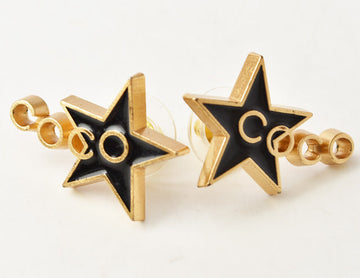 Top Quality Chanel Earrings COCO/Star Black/Gold GP/Metal Clip-On