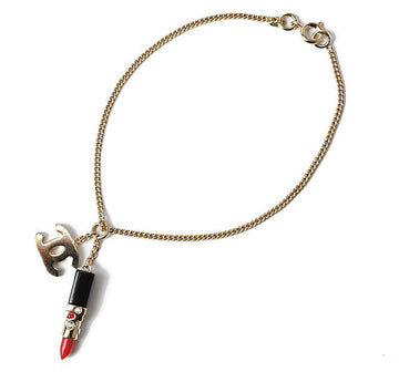 Top Quality Chanel Bangle/Bracelet Coco Mark Lipstick Rhinestone Red Multi Gold
