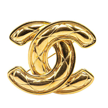 Top Quality Chanel   Matelasse Coco Mark Brooch Gold Plated