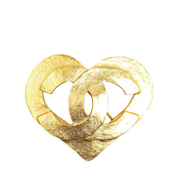 Top Quality Chanel   Coco Mark Heart Motif Brooch Gold