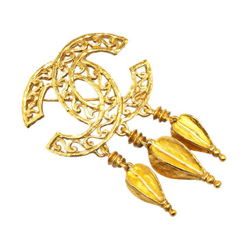 Top Quality Chanel   Coco Mark Swing Triple Brooch Gold