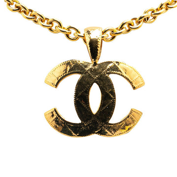 Top Quality Chanel   Coco Mark Matelasse Necklace Gold