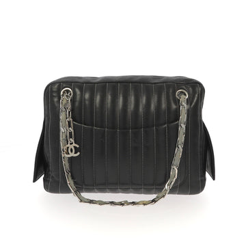 Top Quality Chanel "Mademoiselle" Camera Shoulder Bag in black leather
