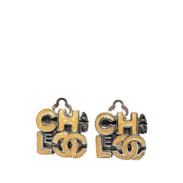 Top Quality Chanel Logo Metal Earrings Silver Beige