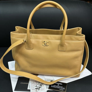 Top Quality Chanel Cerf Tote Beige Leather Bag Medium