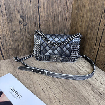 Top Quality Chanel Leboy Small Distressed Black Quilted Bag 20x13x7cm
