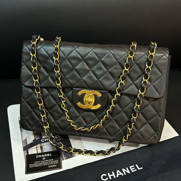 Top Quality Chanel   CF Maxi Black Quilted Leather Shoulder Bag