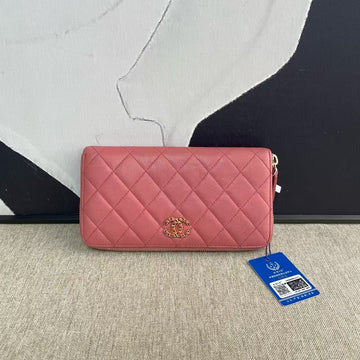 Top Quality Chanel 2019 Classic Pink Leather Wallet -   Designer Bag