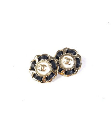 Top Quality Chanel   Black Gold Earrings B-1952