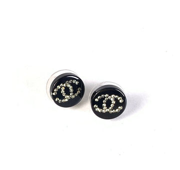 Top Quality Chanel Earrings B-1957 Black Metal with Rhinestones