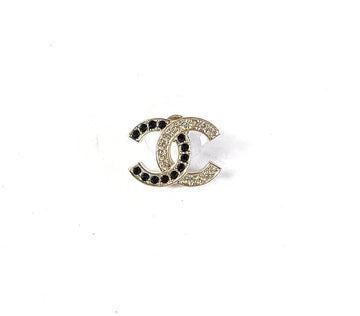 Top Quality Chanel CC Logo Black and Silver Earrings B-1976