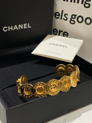 Top Quality Chanel Button Bracelet Gold Charm Bracelet 17cm
