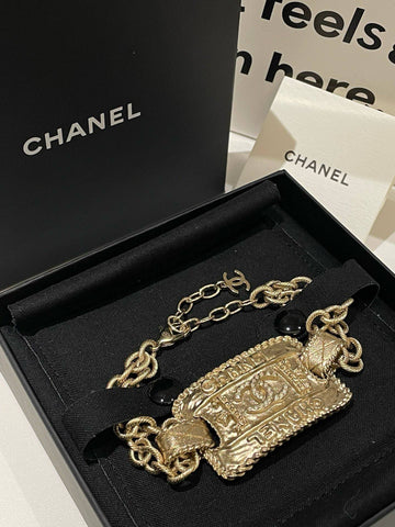 Top Quality Chanel 21A Gold Plate Bracelet 17cm #13467