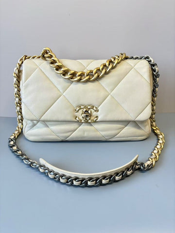 Top Quality Chanel 19 Bag White Crossbody