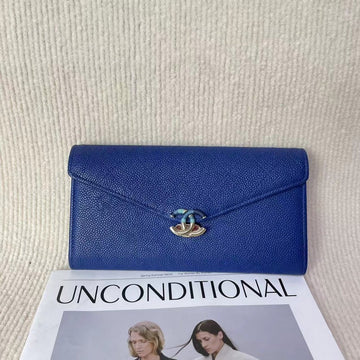 Top Quality Chanel  Clutch 5020711 Blue Leather Clutch