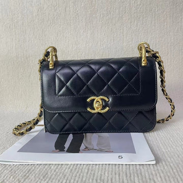 Top Quality Chanel Classic Quilted Black Leather Shoulder Bag 5020704