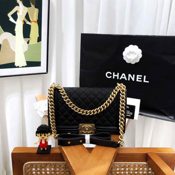 Top Quality Chanel Leboy Black Quilted Leather Shoulder Bag