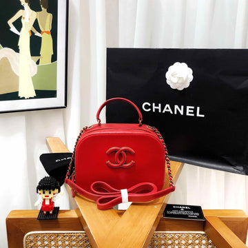 Top Quality Chanel Red Leather Camera Bag -