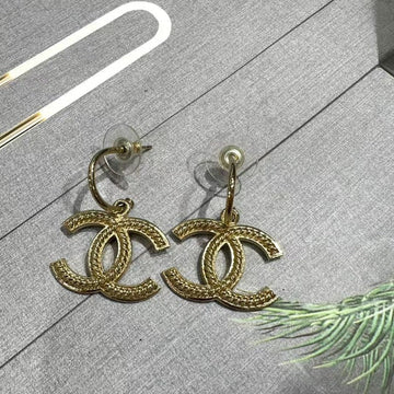 Top Quality Chanel Gold Logo Earrings