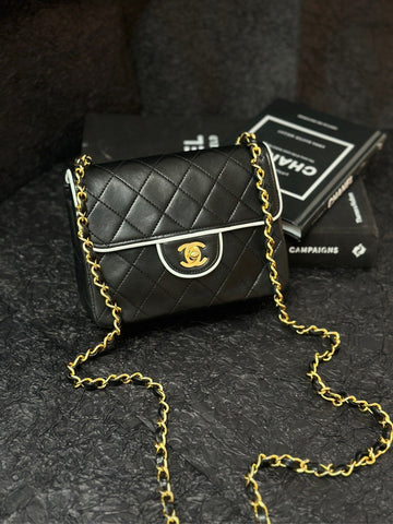 Top Quality Chanel   Classic Flap Mini Bag Black Leather Shoulder Bag