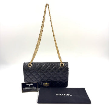 Top Quality Chanel 2.55 Calfskin Double Flap Chain Bag Medium Black Shoulder Bag LB109186