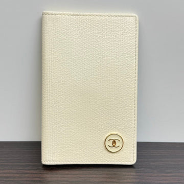 Top Quality Chanel Calfskin Card Case M108 White Leather Wallet