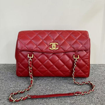 Top Quality Chanel Flap Bag Red Leather Shoulder Bag