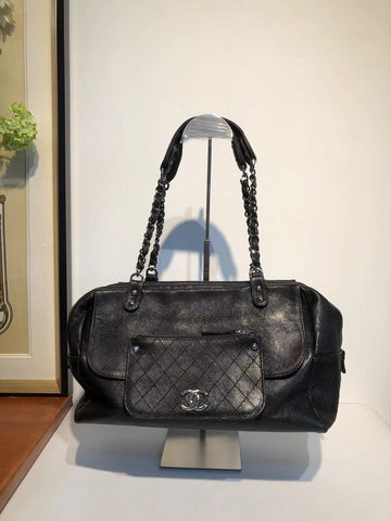 Top Quality Chanel Black Boston Bag - Classic Black Leather Shoulder Bag