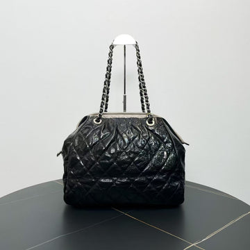 Top Quality Chanel Quilted Black Lambskin Tote Bag 2009-2010