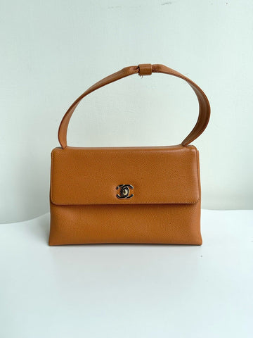 Top Quality Chanel   Kelly Tan Leather Top Handle Bag