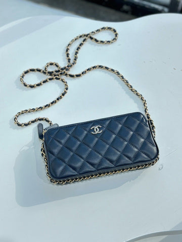 Top Quality Chanel WOC Black Quilted Leather Crossbody Bag