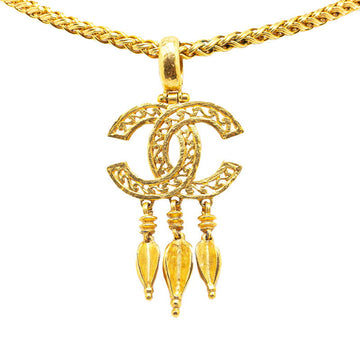 Top Quality Chanel   Coco Mark Long Necklace Gold Plated