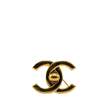 Top Quality Chanel   Coco Mark Turnlock Large Brooch Gold Plated