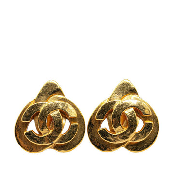 Top Quality Chanel   Coco Mark Heart Motif Clip-On Earrings Gold