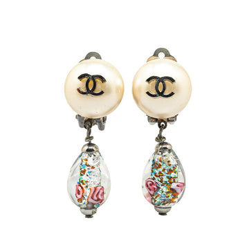 Top Quality Chanel Coco Mark Faux Pearl Drop Earrings