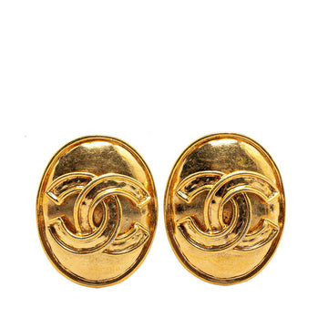 Top Quality Chanel   Coco Mark Round Earrings Gold