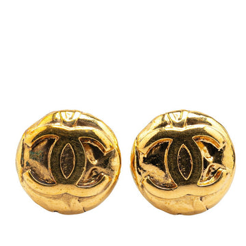 Top Quality Chanel   Coco Mark Round Earrings Gold