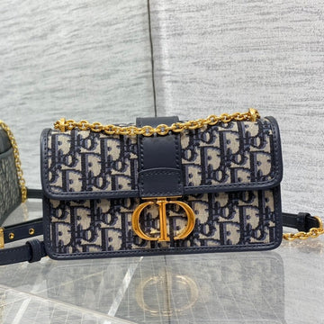 30 MONTAIGNE 21.5CM BLUE OBLIQUE EMBROIDERY By Luxe Carry