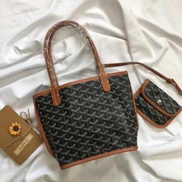 MINI HOBO BOHEME 38CM BLACK AND TAN CANVAS Luxe Carry Bags