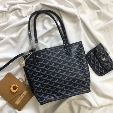 MINI HOBO BOHEME 38CM NAVY BLUE CANVAS Luxe Carry